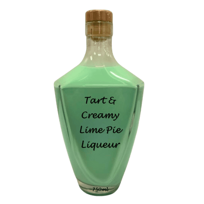 Tart & Creamy Lime Pie Liqueur in bottle. Bar drinks. Spirits. Popular alcoholic drinks.