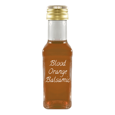 Blood Orange Balsamic Vinegar in bottle. Sweet balsamic. Fruity vinegars.