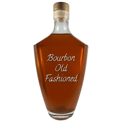 Bourbon Old Fashioned in large bottle. Best cocktails.