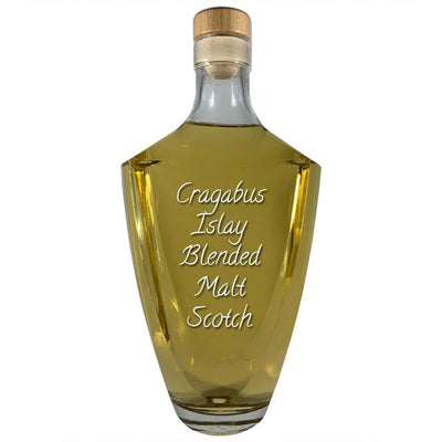 Cragabus Islay Blended Malt Scotch in large bottle. Sweet liquor. Popular alcoholic drinks.