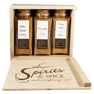 Curry Spice Set of 3 in box. Gluten free spices. Pineapple spices.