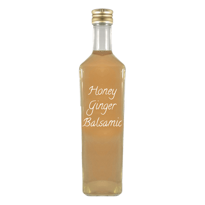 Honey Ginger Balsamic Vinegar in bottle. Distilled vinegar. Grape vinegar for cooking.