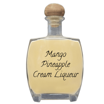 Mango Pineapple Cream Liqueur in large bottle. Best mixed drinks.