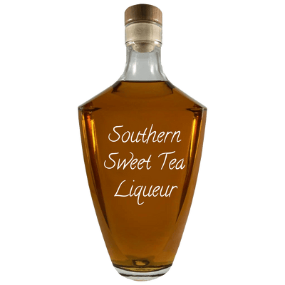 Southern Sweet Tea Liqueur in large bottle. Bar drinks. Spirits. Popular alcoholic drinks.