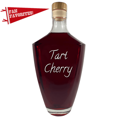 Tart Cherry Liqueur in large bottle. Skinny girl cocktails. Fun cocktails
