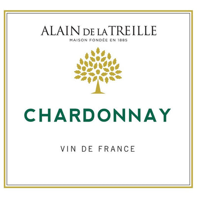 Alain de la Treille Chardonnay white wine packaging. Sweet white wine for beginners. Best wine with spaghetti.