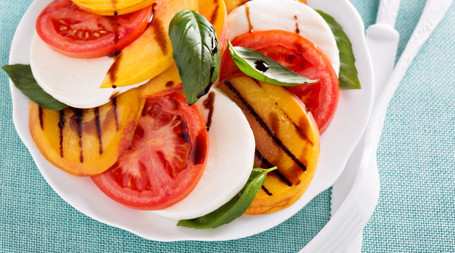 Grilled Peachy Tomato Caprese