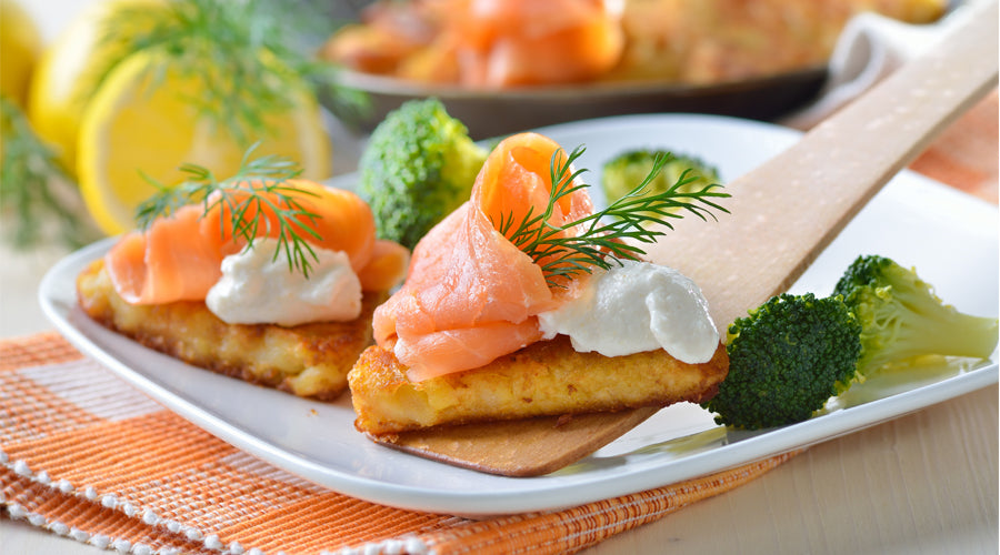 Smoked Salmon on Potatoes