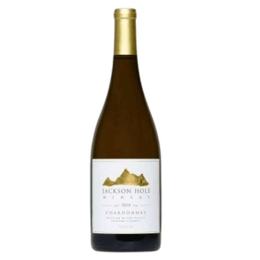 Bottle of Jackson Hole Winery Chardonnay on a white background