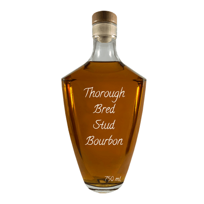 Thorough Bred Stud Bourbon in large bottle. Bar drinks.