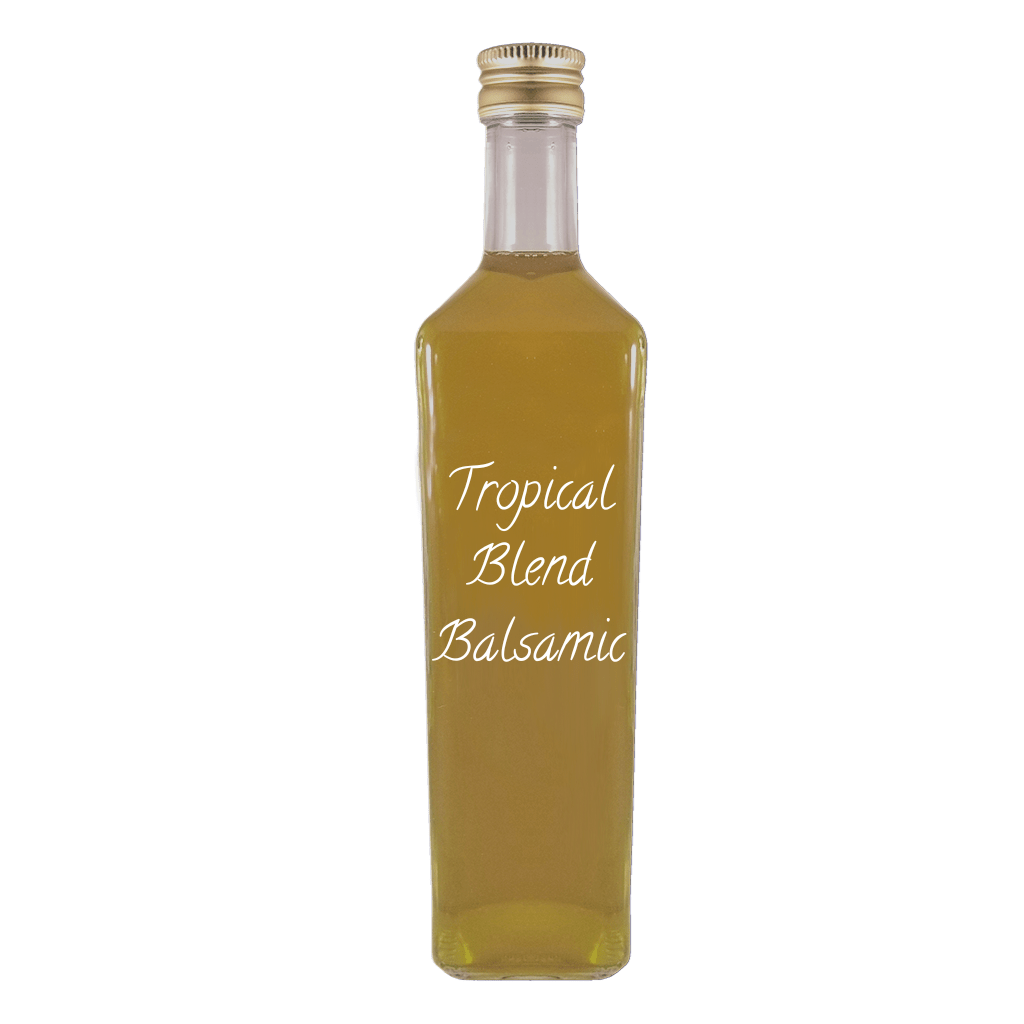 Tropical Blend Balsamic in bottle. White balsamic vinegar. white vinegar vs white wine vinegar.