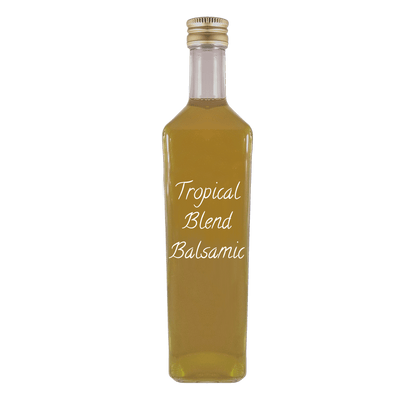 Tropical Blend Balsamic in bottle. White balsamic vinegar. white vinegar vs white wine vinegar.
