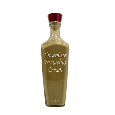 Bottle of Chocolate Pistachio Cream on a white background