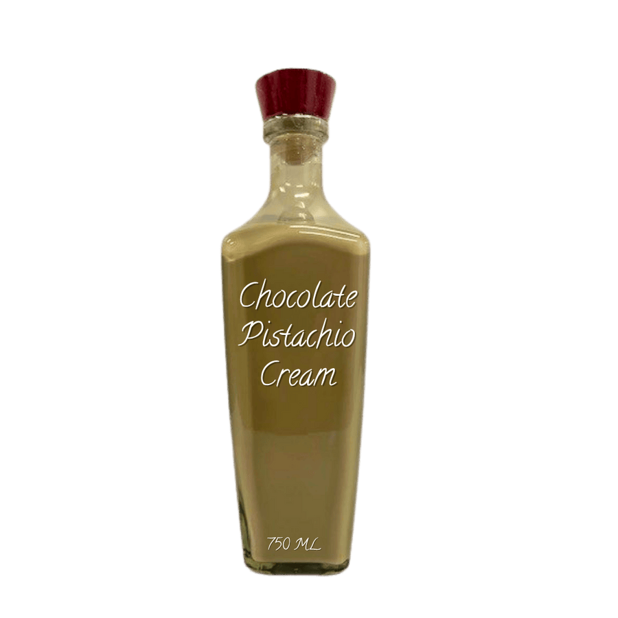 Bottle of Chocolate Pistachio Cream on a white background