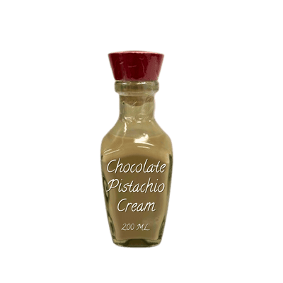 Bottle of Chocolate Pistachio Cream on a white background