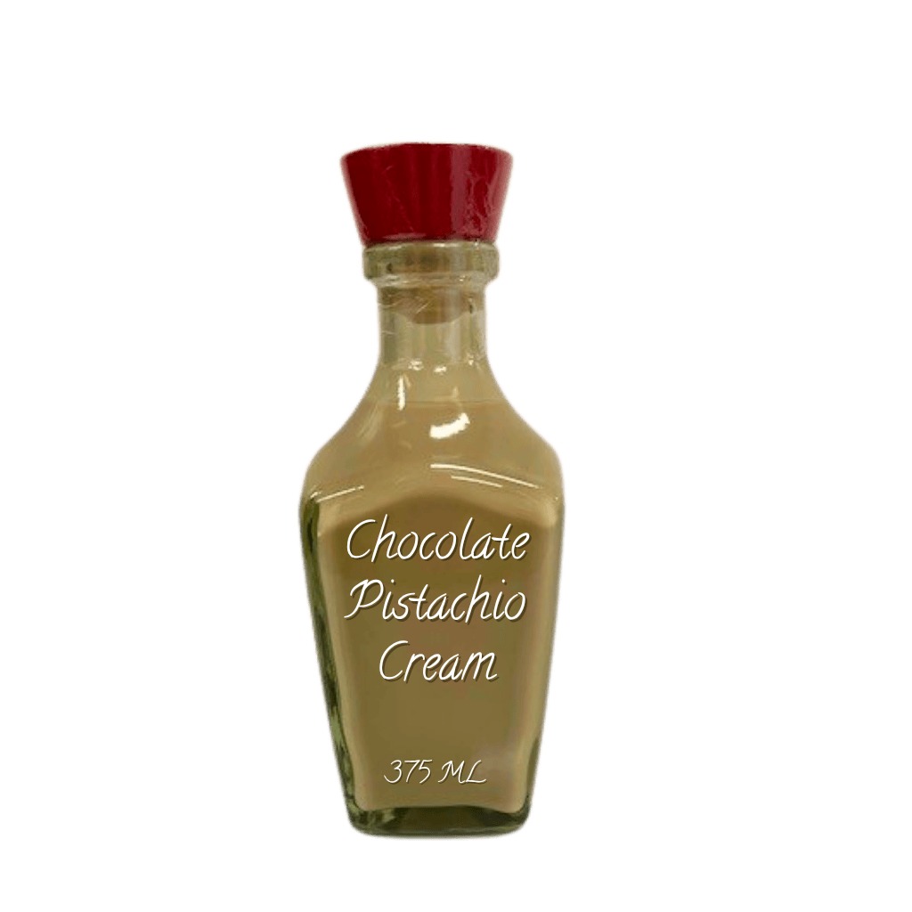 Bottle of Chocolate Pistachio Cream on a white background