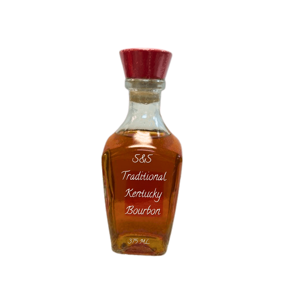 Bottle of S&S Traditional Kentucky Bourbon on a white background