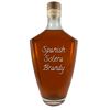 Spanish Solera Brandy in large bottle. Bar drinks. Spirits. Popular alcoholic drinks. Brown liquor.