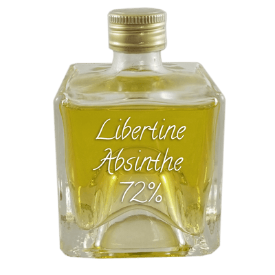 Libertine Absinthe 72% in small bottle. Best cocktails. Liquor store near me. Drinks from France or Paris.