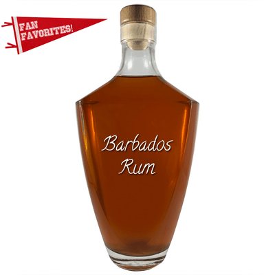 Fan favorite Barbados Rum in large bottle. Bar drinks.