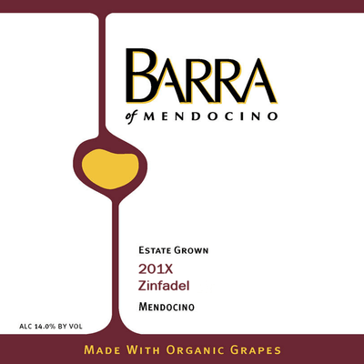 Barra Zinfandel red wine packaging. Wine and dessert. Best red wine to gift.