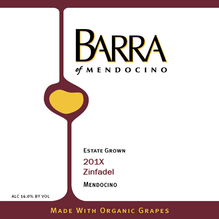 Barra Zinfandel red wine packaging. Wine and dessert. Best red wine to gift.