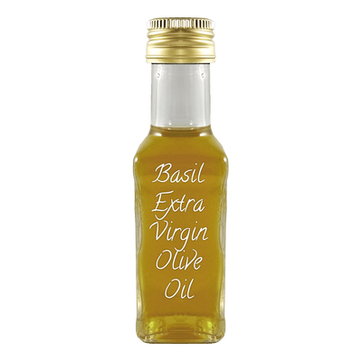 Basil Extra Virgin Olive Oil in bottle. Olive oil vs vegetable oil. Substitute for canola oil.