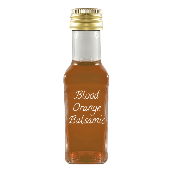 Blood Orange Balsamic Vinegar in bottle. Sweet balsamic. Fruity vinegars.
