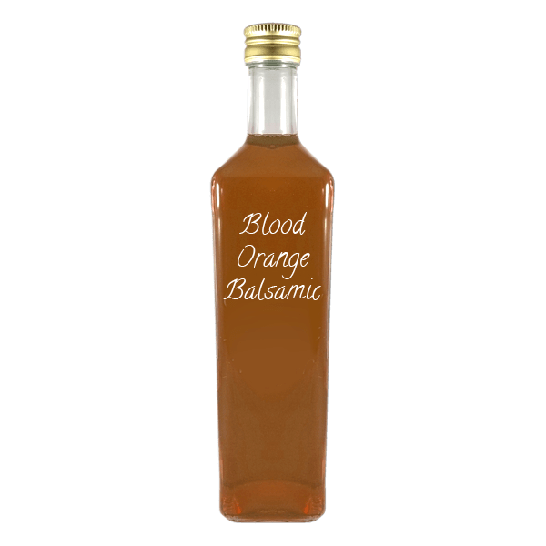 Blood Orange Balsamic Vinegar in bottle. Distilled vinegar. Berry vinegar for cooking.