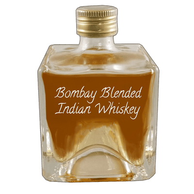 Bombay Blend Indian Whiskey 6 Year in small bottle. Easy mixed drinks. Fruity alcoholic drinks.