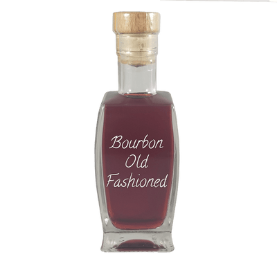 Bourbon Old Fashioned in small bottle. Easy mixed drinks.