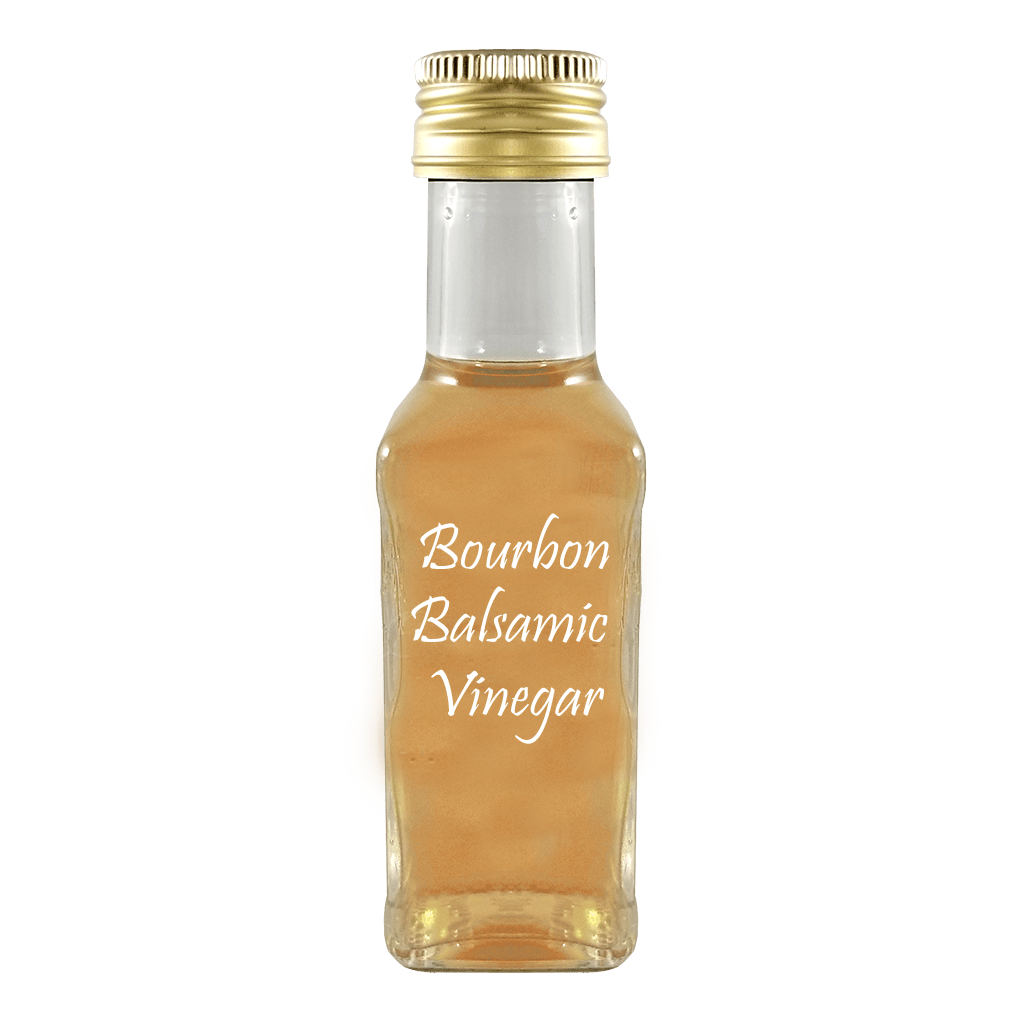 Bourbon Balsamic Vinegar in bottle. Sweet balsamic vinegar. Liquor vinegars.