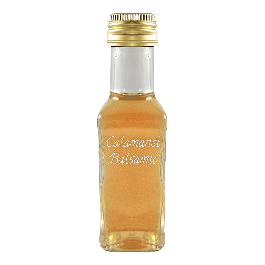 Calamansi Balsamic Vinegar in bottle. Difference between vinegar and vinaigrette