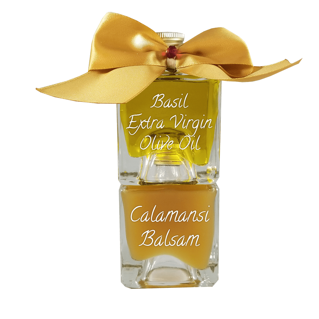 Calamansi & Basil 100ml Tri Carre gift Set. Gluten free gift baskets. Holiday gift baskets. Gift sets for women.