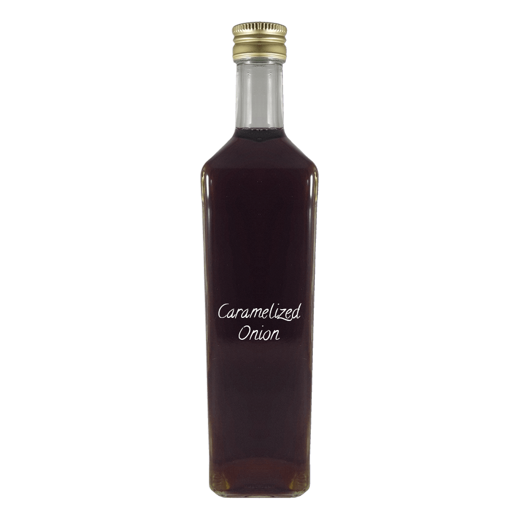 Caramelized Onion Balsamic Vinegar in bottle. Sweet balsamic. White balsamic vinegars.