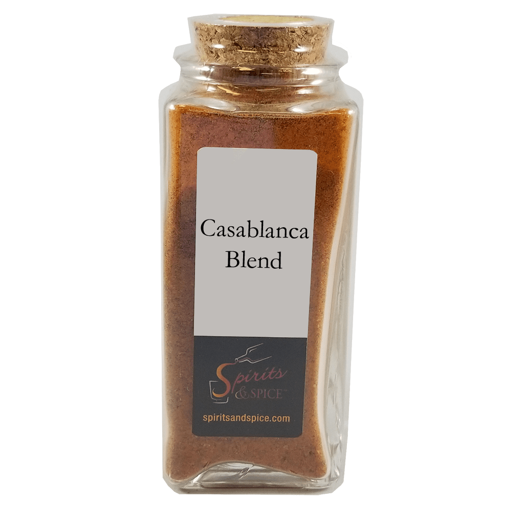 Casablanca Spice Blends in bottle. Cumin. Paprika. Cayenne.