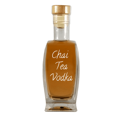 Chai Tea Vodka in medium bottle. Smooth and sweet alcoholic drinks.