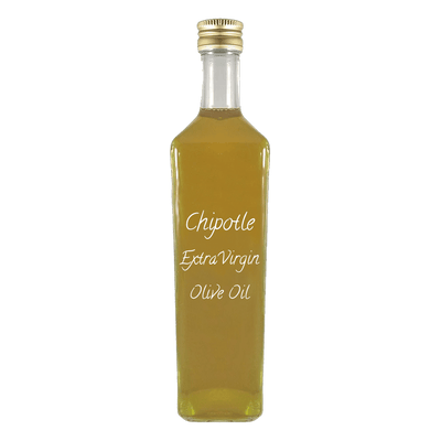 Chipotle Extra Virgin Olive Oil in bottle. Is olive oil the same as vegetable oil. Spiced spicy cooking oils.
