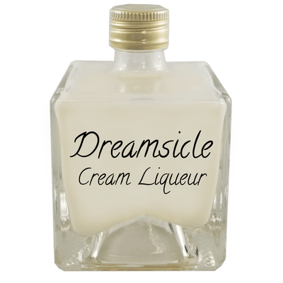 S&S Dreamsicle Cream Liqueur in small bottle. Fruity drinks. Drinks to make at home.