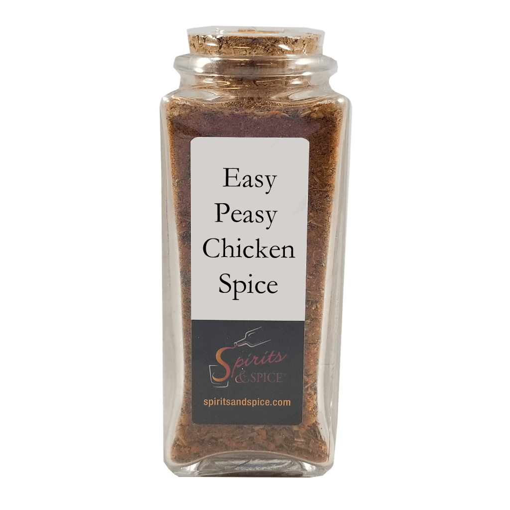 Easy Peasy Chicken Spice in bottle. Spice blends. Spice mix.