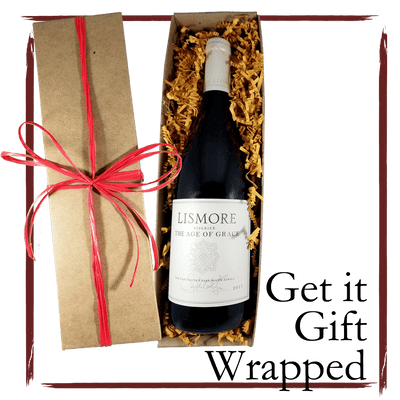 Pierinvaletta Barbaresco red wine gift wrapped. Good dry red wine for shrimp scampi. Corporate gifts.