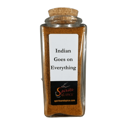 Indian Goes on Everything Rub Spice Blends in bottle. Indian spices. Curry spices.