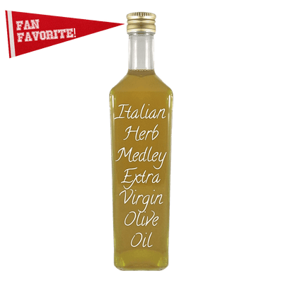 Italian Herb Medley Extra Virgin Olive Oil in bottle. Can you fry with olive oil. Salad oil
