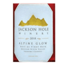 Label of Jackson Hole Winery Alpine Glow Rose, indicating it is a 2018 vintage wine from the Russian River Valley, Sonoma County.