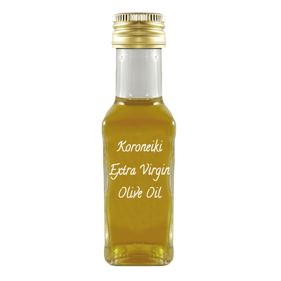 Koroneiki Extra Virgin Olive Oil in bottle. California olive oil.