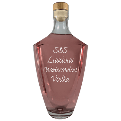 S&S Luscious Watermelon Vodka in large bottle. Bar drinks. Spirits. Popular alcoholic drinks.