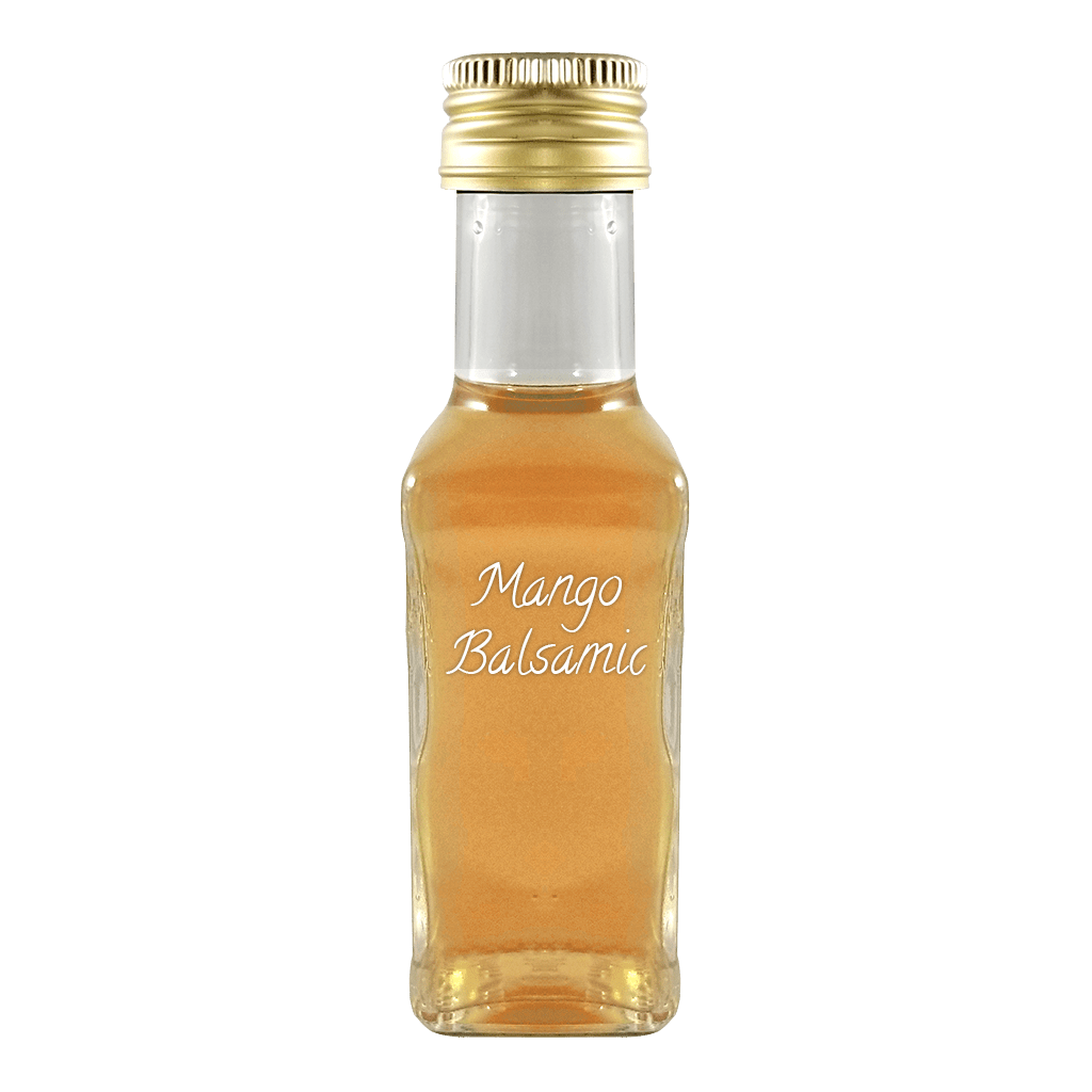 Mango Balsamic Vinegar in bottle. Sweet balsamic. Fruity vinegars.