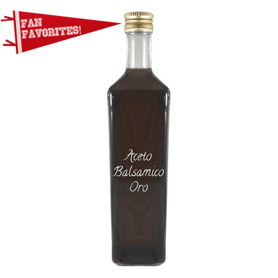 Aceto Balsamico Oro Balsamic Vinegar in bottle. Real balsamic vinegar. Grape vinegar for cooking.