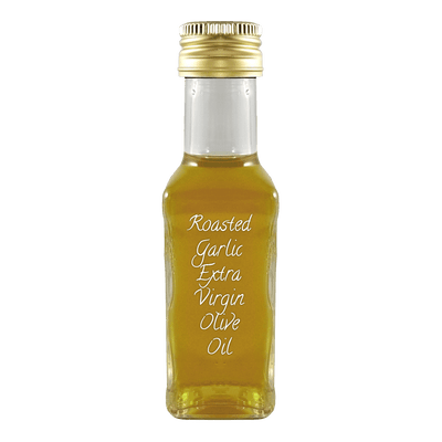 Roasted Garlic Extra Virgin Olive Oil in bottle. Olive oil vs vegetable oil. Substitute for canola oil.