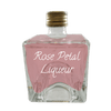 Rose Petal Liqueur in very small bottle. Floral drinks.